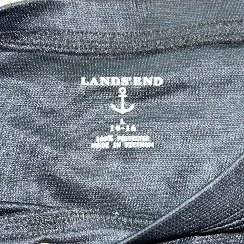 LandsEnd🌊🏖️Surf🏄🏻‍♀️ShirtPolyesterBLACK=WarmWhileWetRASHGUARD💂‍♀️